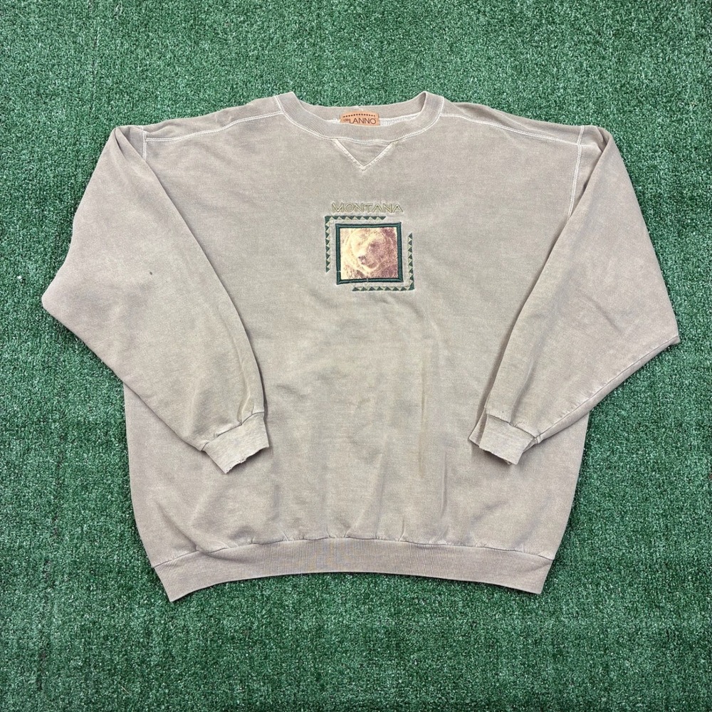 Men's Crewneck Sweatshirt - Light Gray with Center Graphic